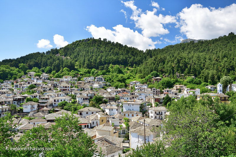 The village of Panagia in Thassos